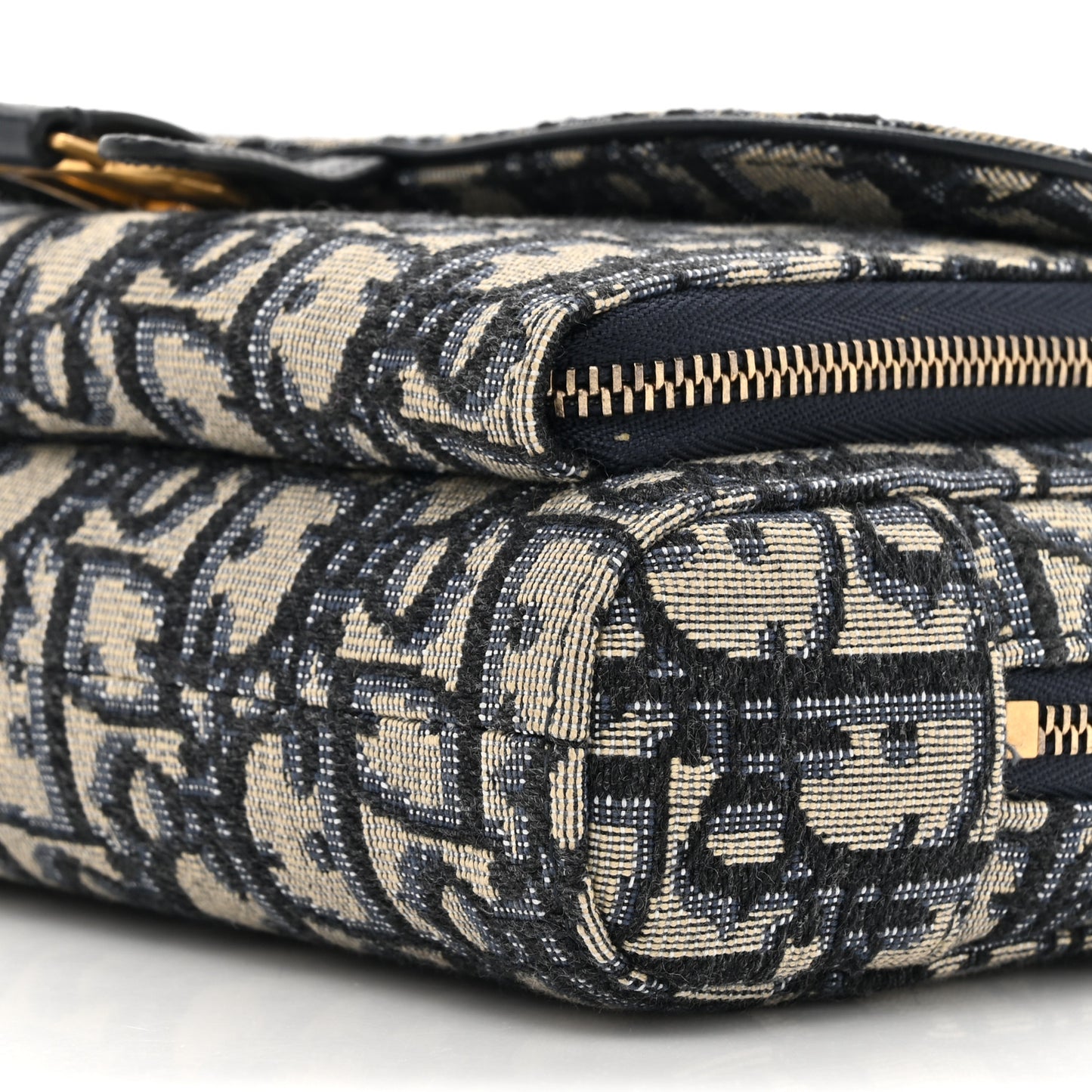 Oblique Double Saddle Pouch Navy Blue