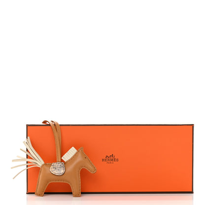 Hermes Milo Lambskin Lizard Touch Grigri Rodeo Horse Bag Charm PM Sesame Craie Desert 5 of 5