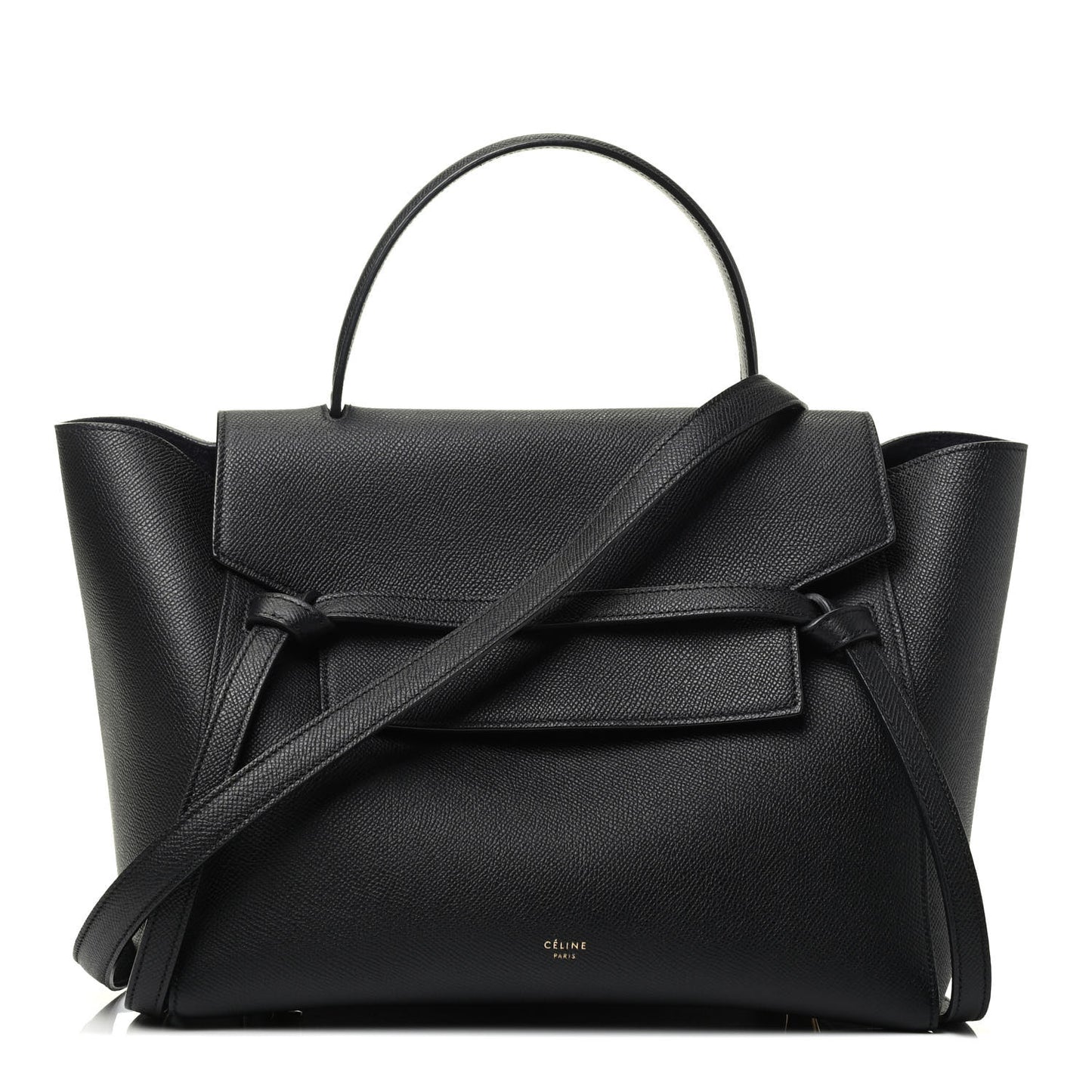 Grained Calfskin Mini Belt Bag Black