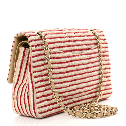 Chanel Jersey Quilted Medium Coco Sailor Flap Red White 3 of 14