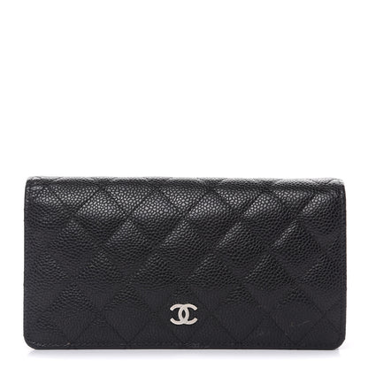 Chanel Caviar Quilted Yen Wallet Black 1 of 14