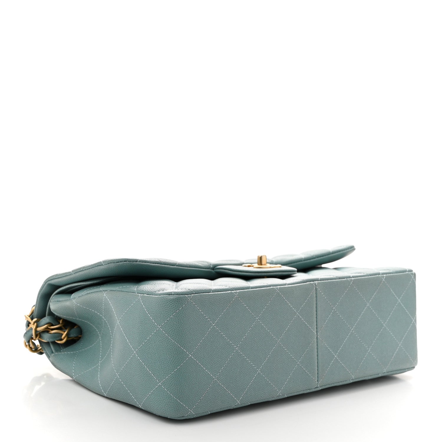 Chanel Iridescent Caviar Quilted Jumbo Double Flap Light Blue 4 of 10