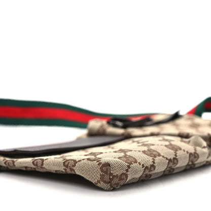 Gucci GG Monogram Web Double Pocket Belt Bag Dark Brown 7 of 8