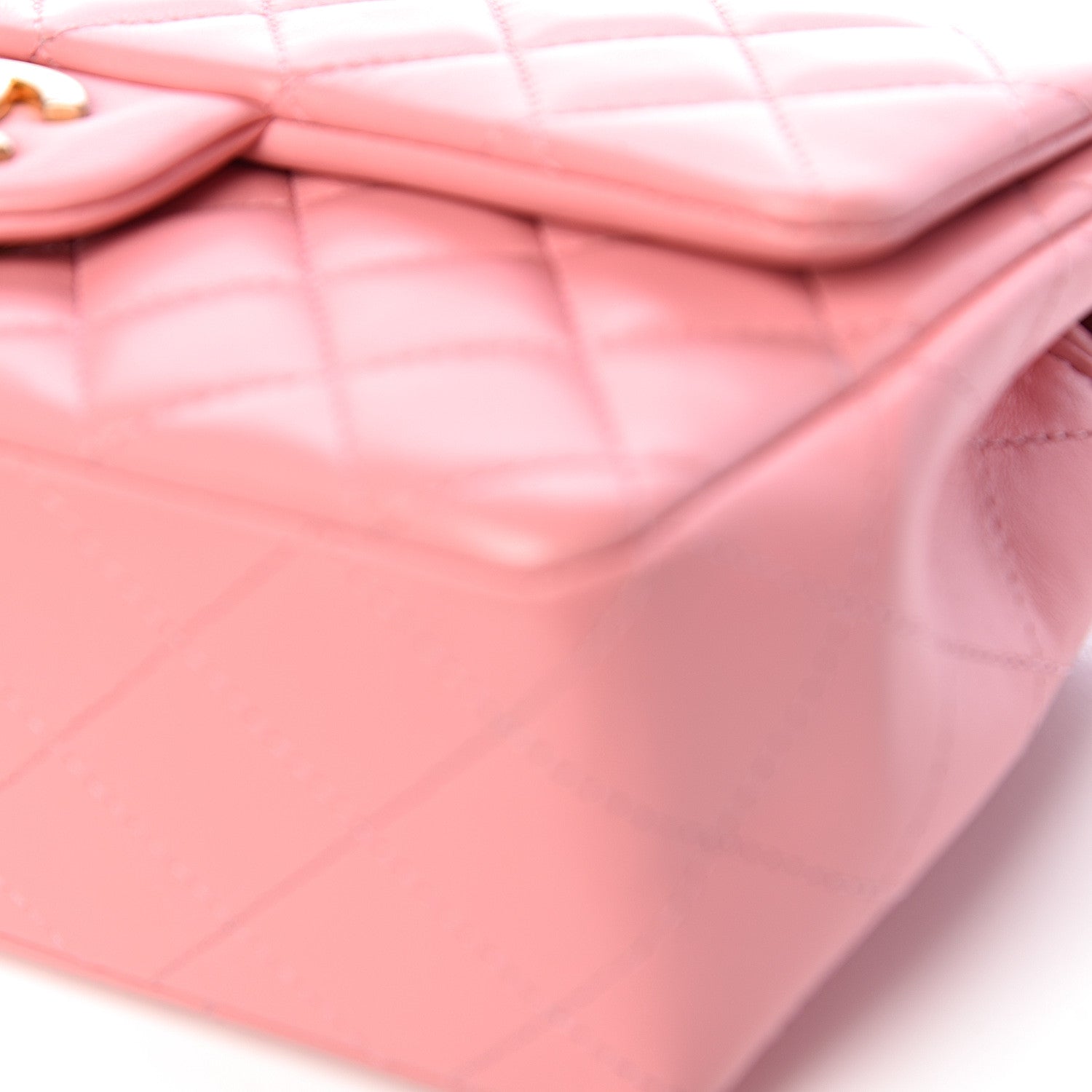 Chanel Lambskin Quilted Mini Rectangular Flap Pink 13 of 17