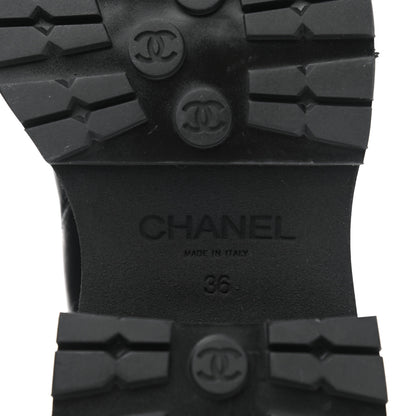 Chanel Calfskin Patent Cap Toe Ankle Boots 36 Black 6 of 8