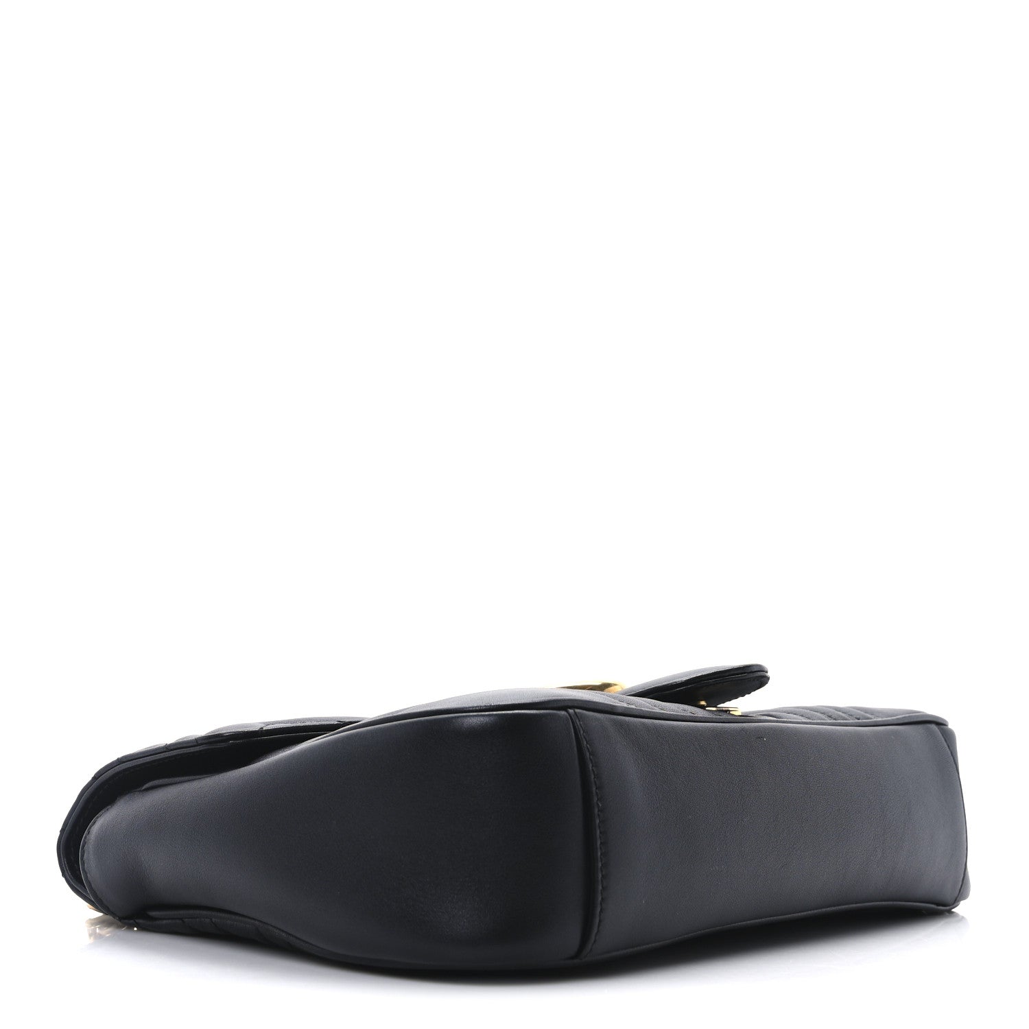 Gucci Calfskin Matelasse Medium GG Marmont Shoulder Bag Black 4 of 10