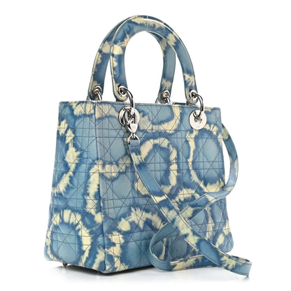 Christian Dior Tie Dye Lambskin Cannage Medium Lady Dior Blue 2 of 10