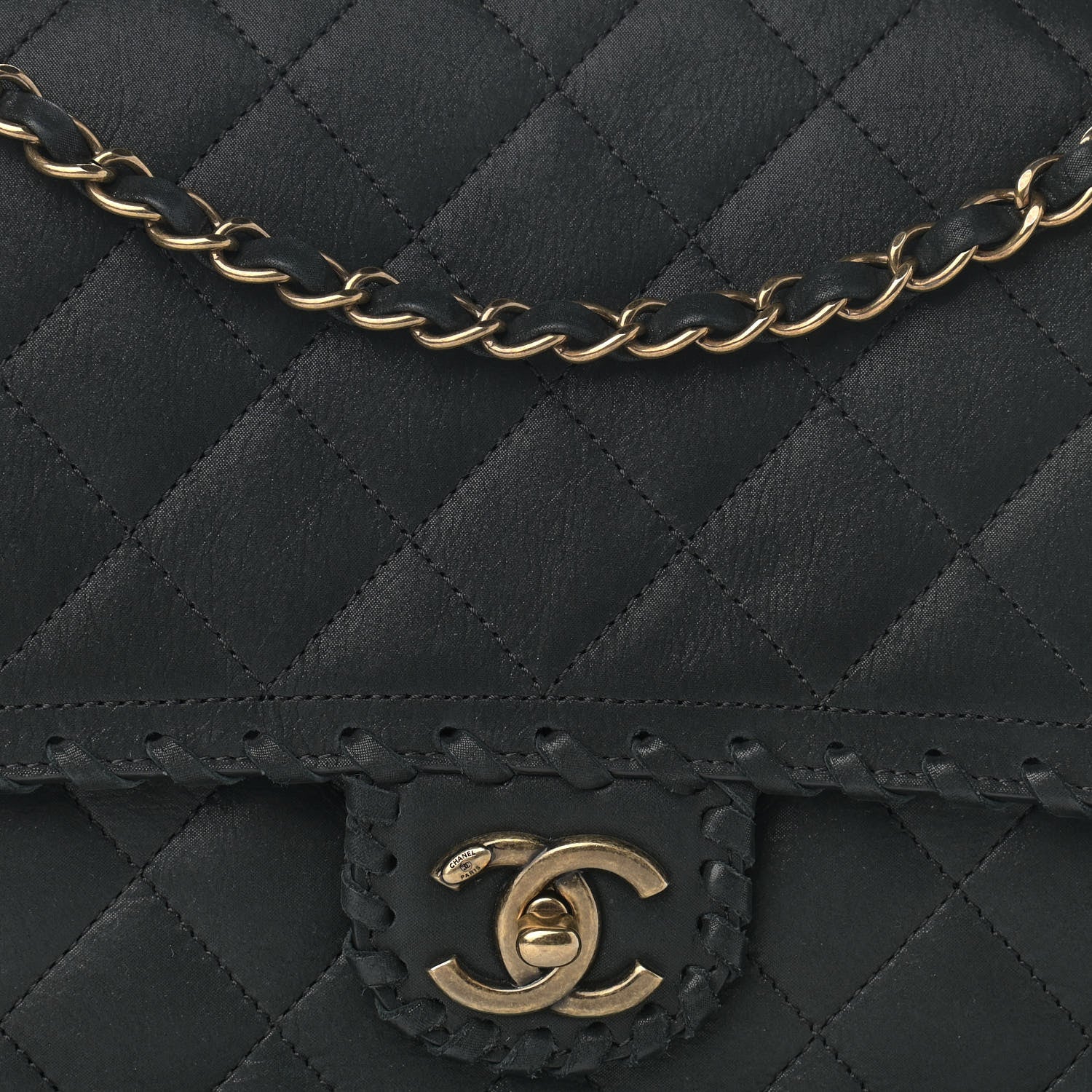 Chanel Iridescent Calfskin Jumbo Happy Stitch Flap Black 8 of 10