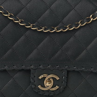 Chanel Iridescent Calfskin Jumbo Happy Stitch Flap Black 8 of 10