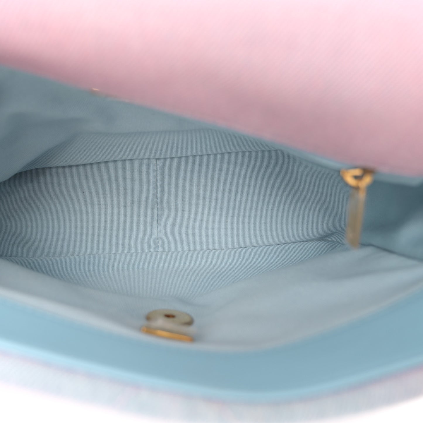 Denim Quilted Medium Chanel 19 Flap Blue Pink