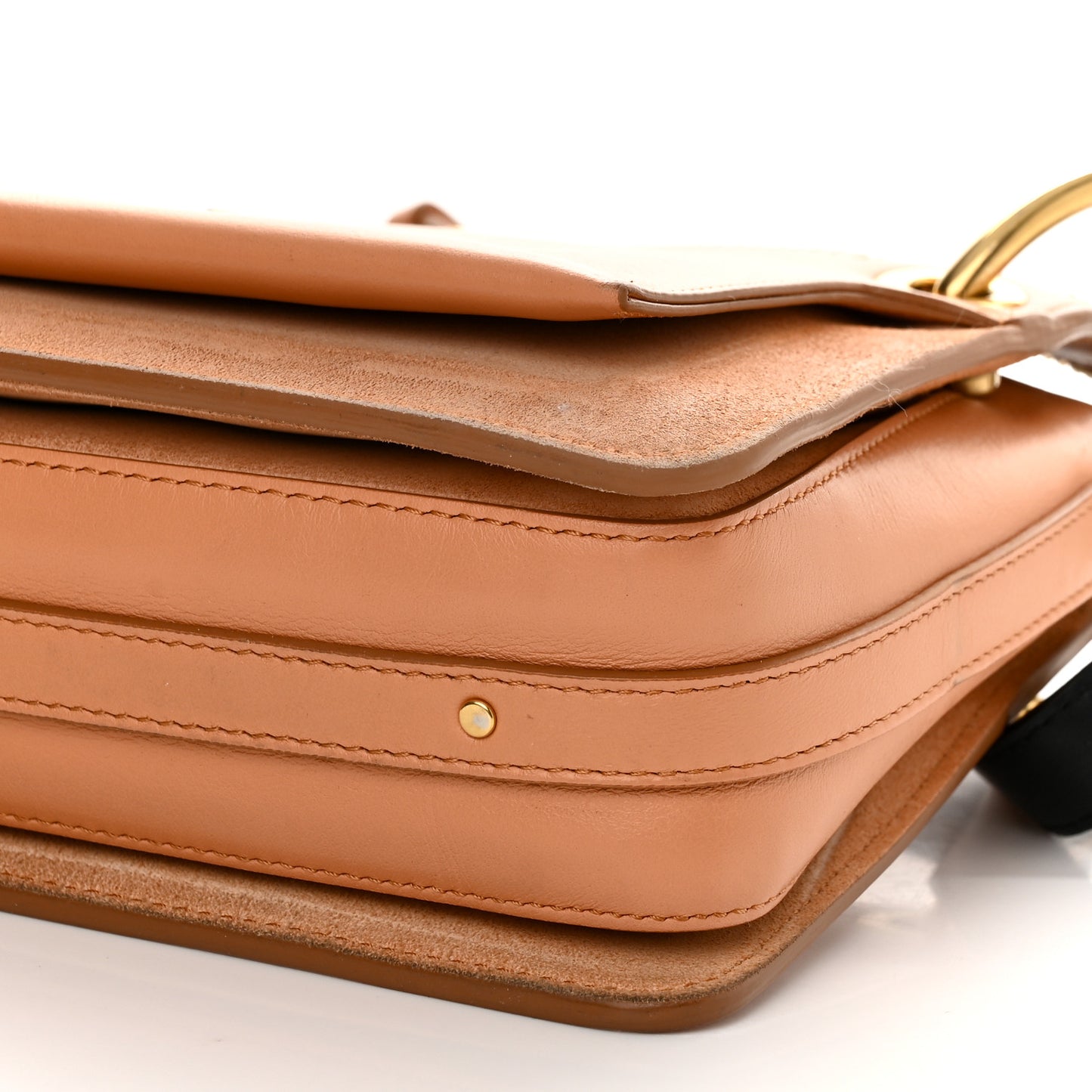 Calfskin Suede Small Roy Bag Caramel