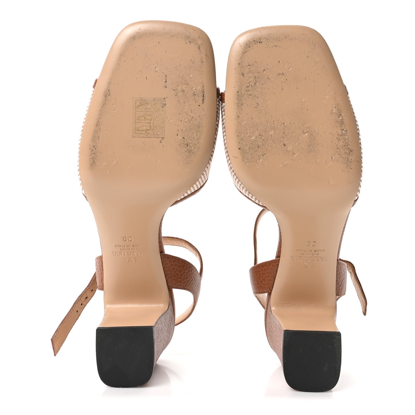 Canvas Grained Calfskin VLogo 75mm Sandals 39 Beige Selleria
