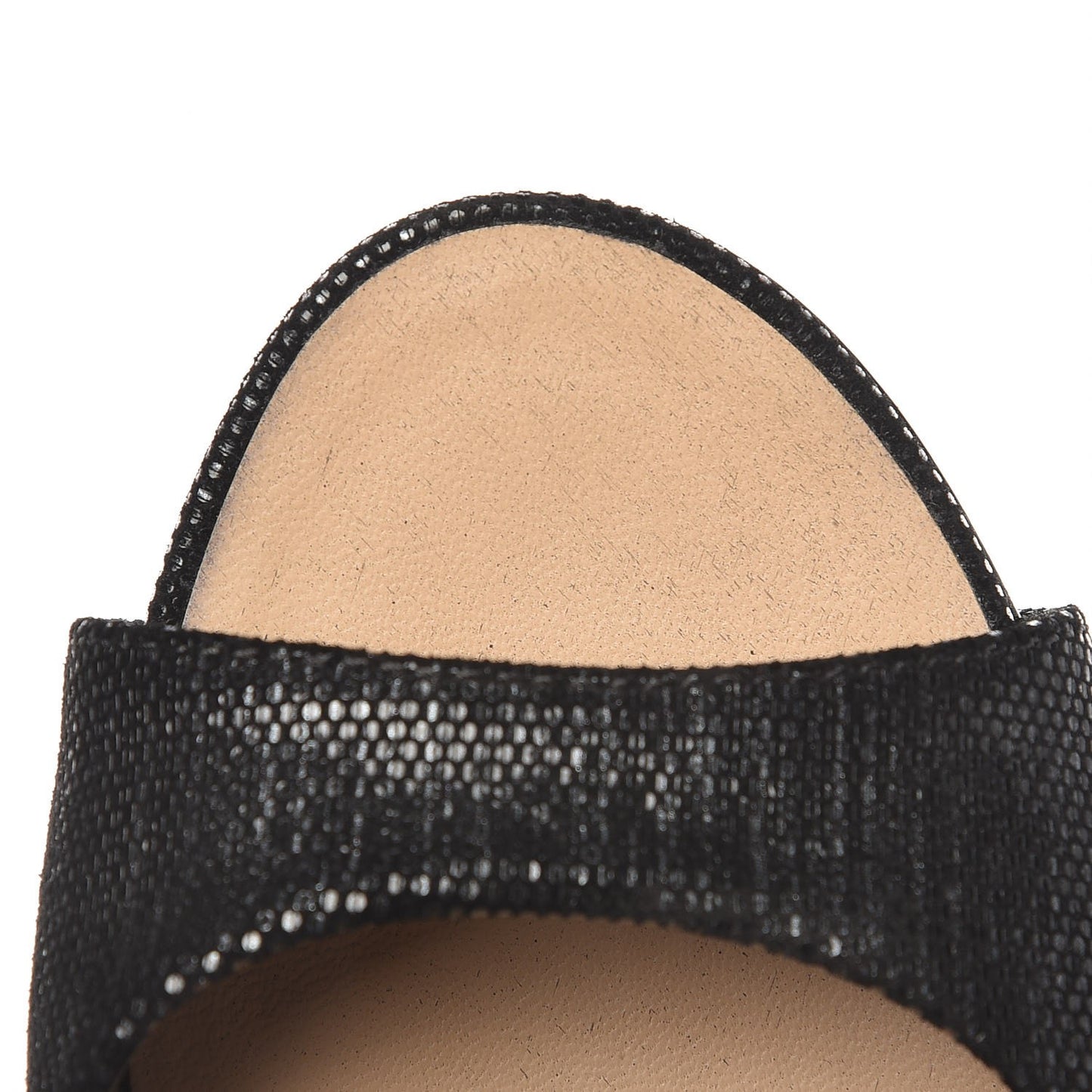 Shimmer Fabric Peep Toe Slingback Pumps 37.5 Black
