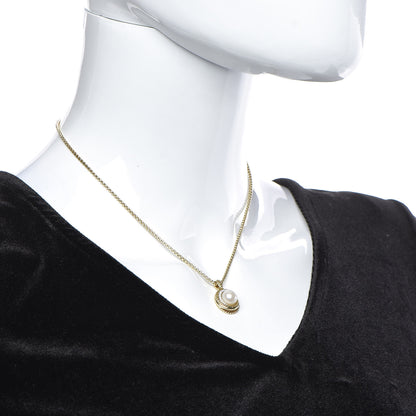 David Yurman Sterling Silver Diamond Pearl 8mm Crossover Pendant Necklace 2 of 10