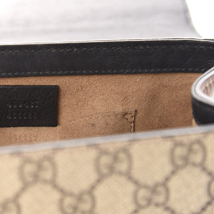 Gucci GG Supreme Monogram Calfskin Small Padlock Shoulder Bag Beige Black Cuir 11 of 12
