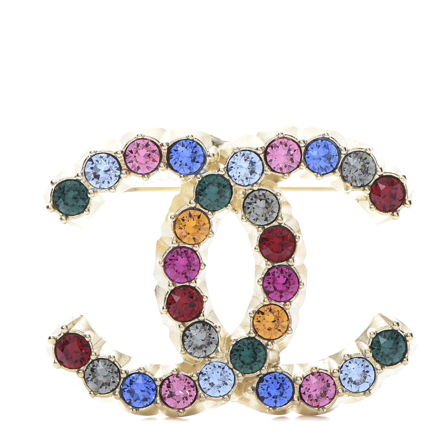 Crystal Over The Rainbow CC Brooch Gold Multicolor