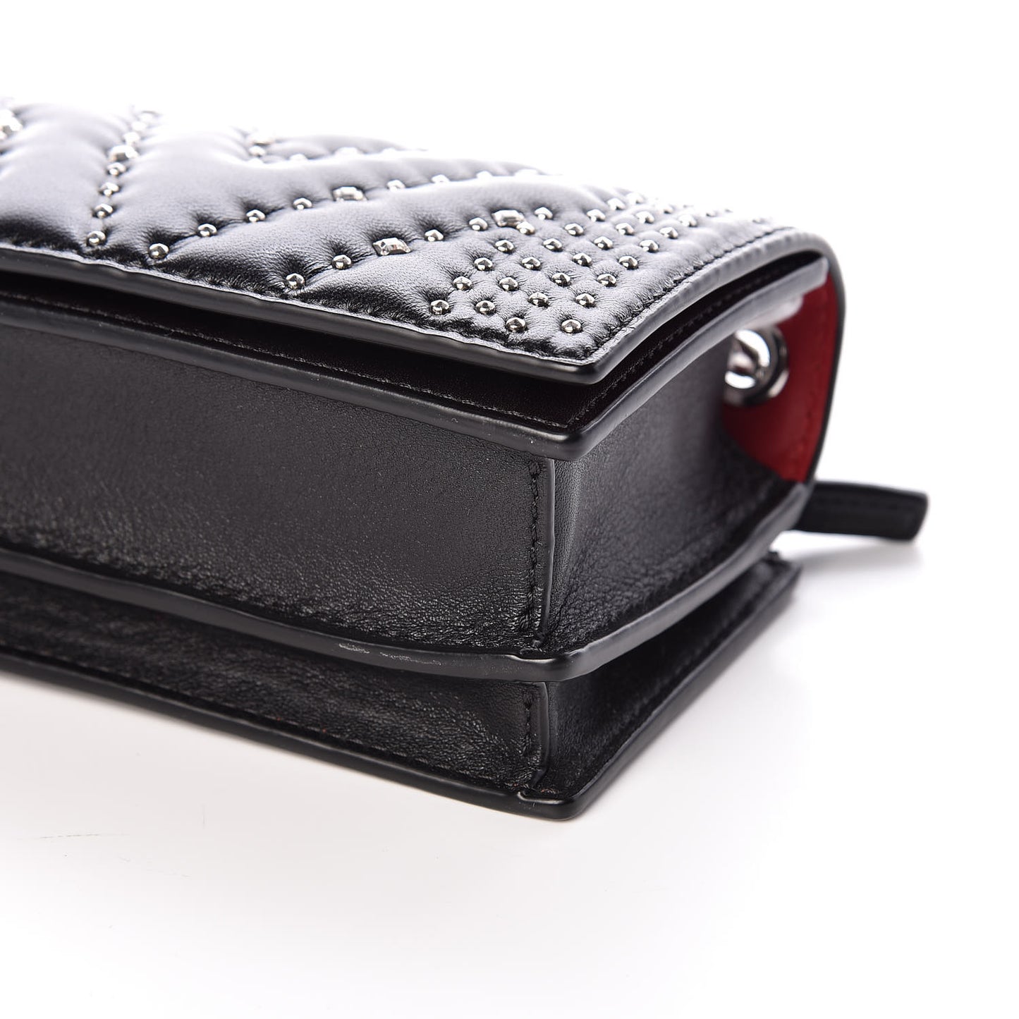Lambskin Diamond Disco Mini Flap Crossbody Bag Black