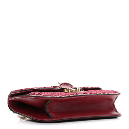 Valentino Garavani Vitello Embellished Small Glam Lock Rockstud Flap Dark Red 4 of 12