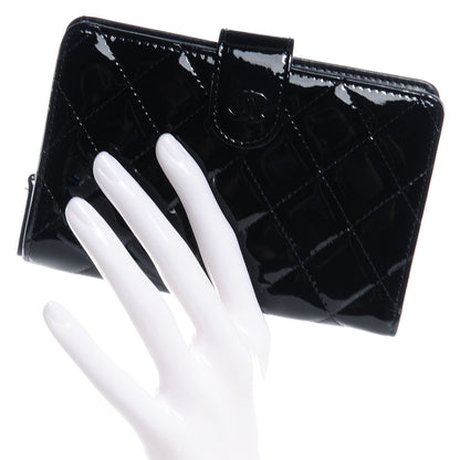 Chanel Patent Quilted CC French Wallet Black 2 of 8