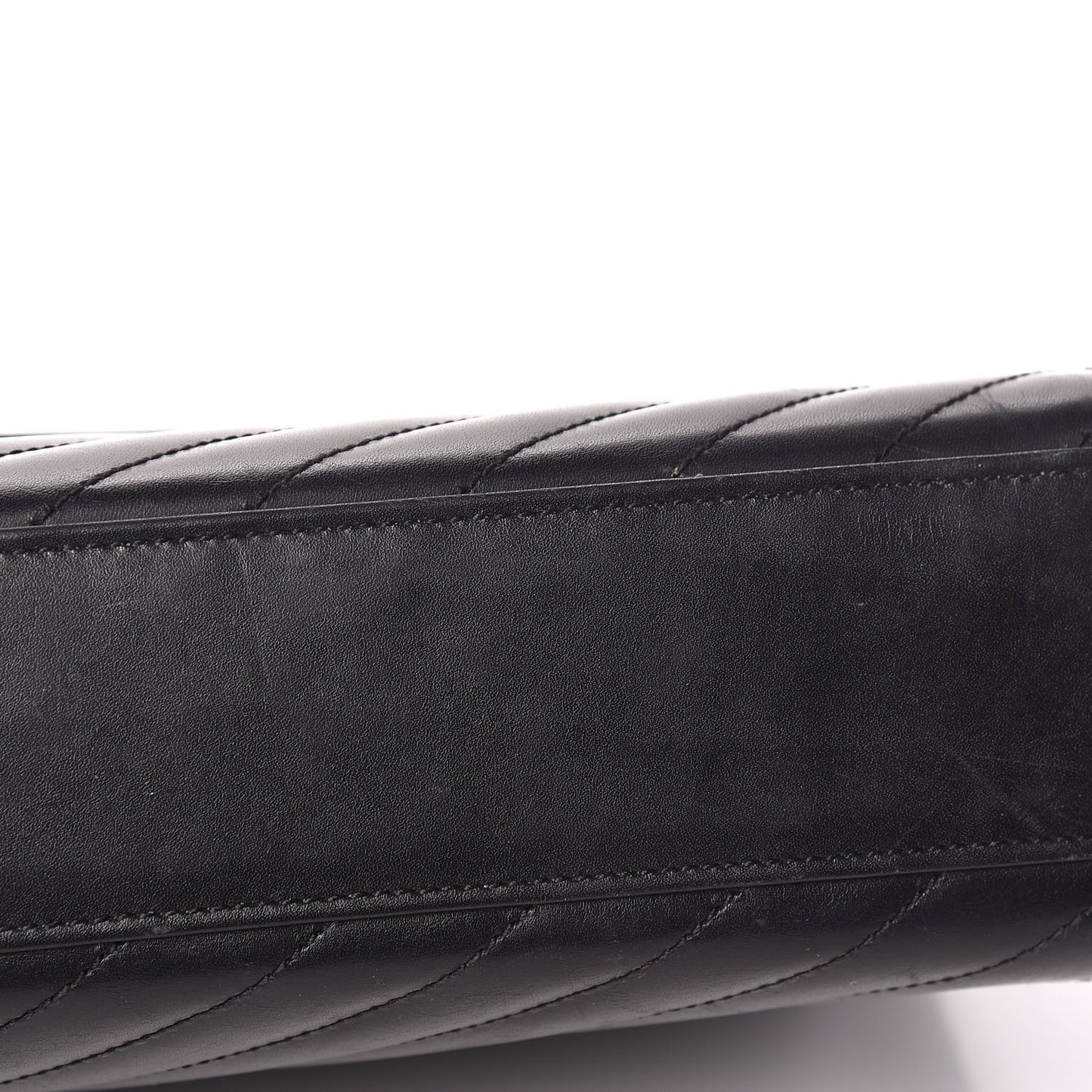 Smooth Calfskin Matelasse Chevron Large Monogram Satchel Black