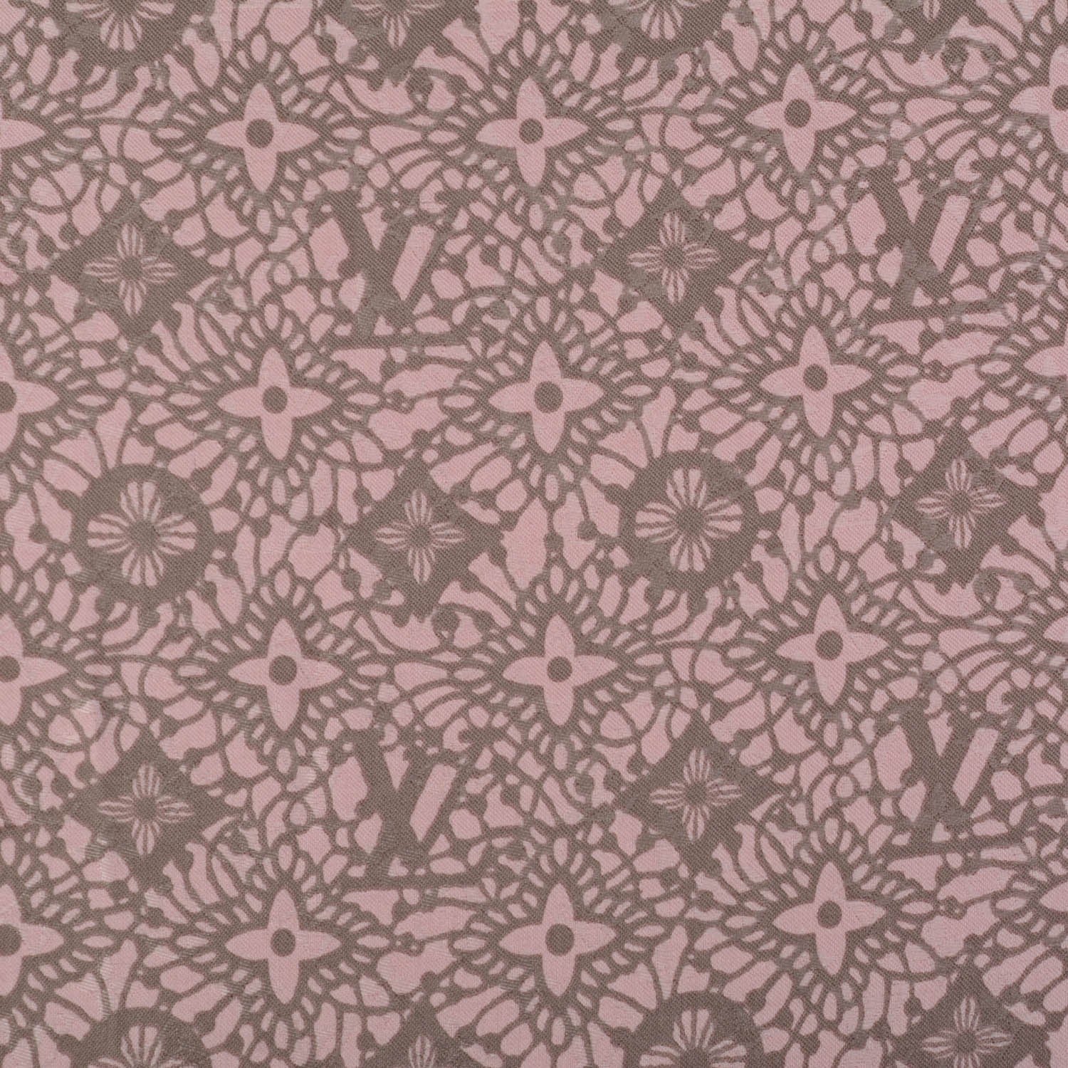 Louis Vuitton Silk Wool Monogram Dentelle Shawl Scarf Rose Poudre 1 of 6