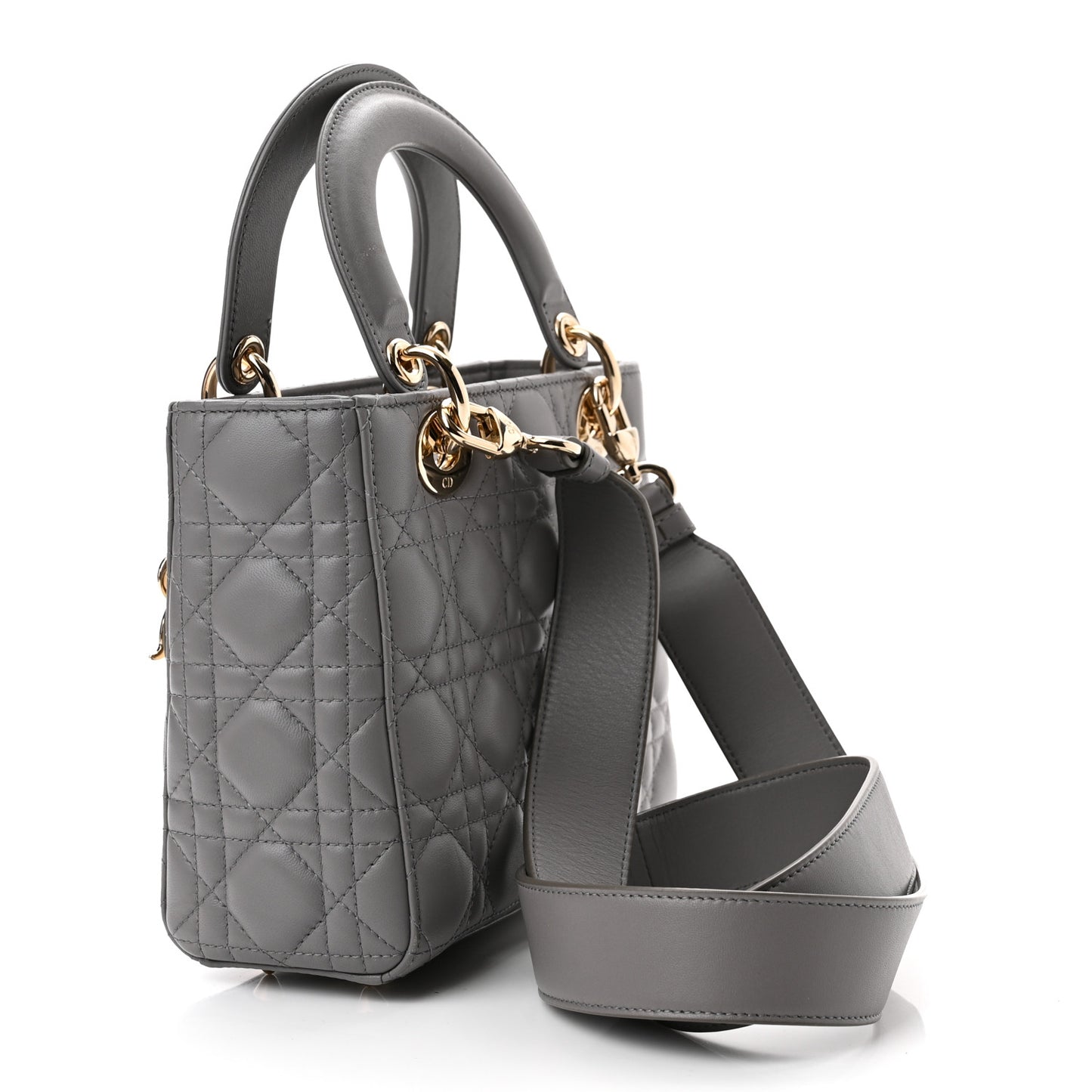 Lambskin Cannage Small My ABCDior Lady Dior Grey