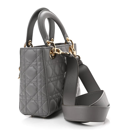 Christian Dior Lambskin Cannage Small My ABCDior Lady Dior Grey 3 of 11