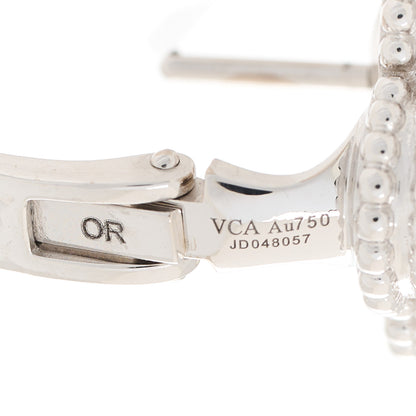 Van Cleef & Arpels 18K White Gold Mother of Pearl Vintage Alhambra Earrings 3 of 3