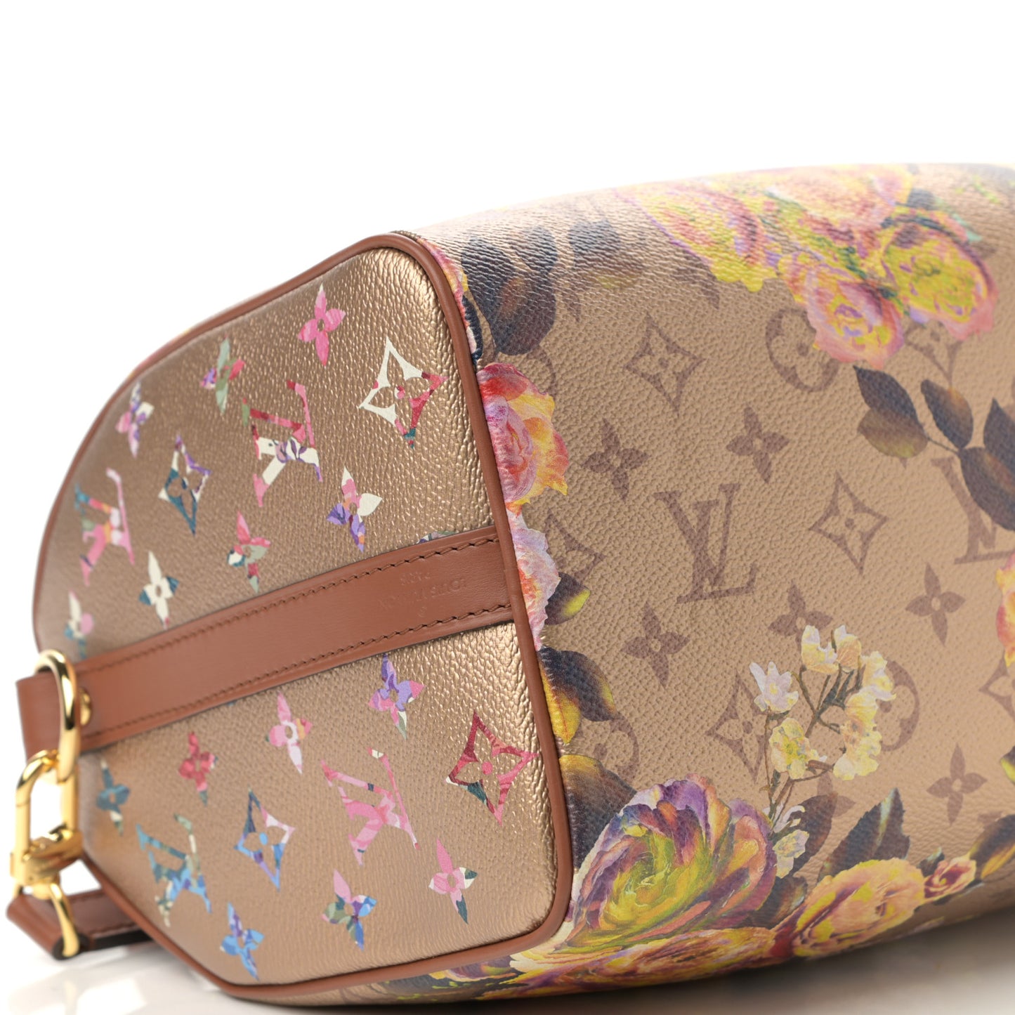 Metallic Monogram LV Garden Speedy Bandouliere 25 Gold