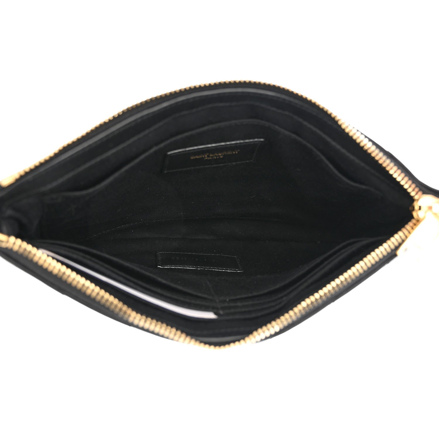 Saint Laurent Calfskin Matelasse Chevron Monogram A5 Wristlet Black 5 of 7