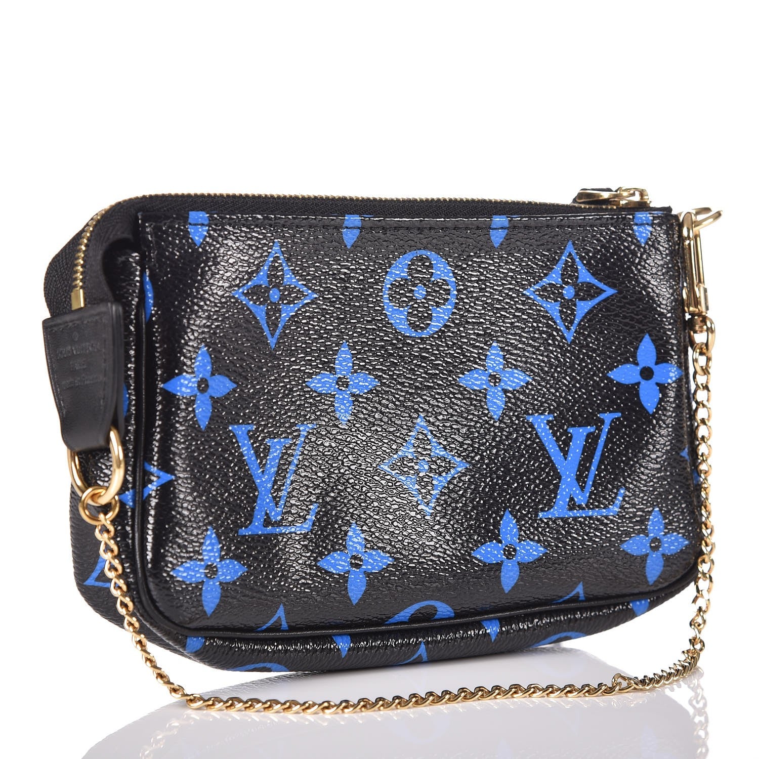Louis Vuitton Colored Monogram Mini Pochette Accessories Blue Black 3 of 6