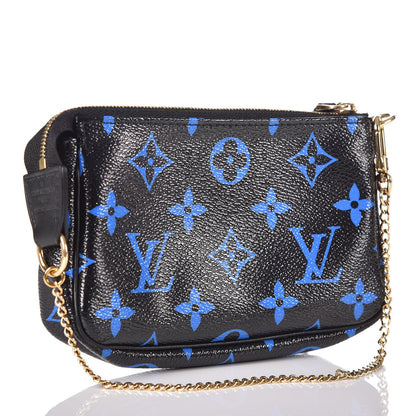Louis Vuitton Colored Monogram Mini Pochette Accessories Blue Black 3 of 6