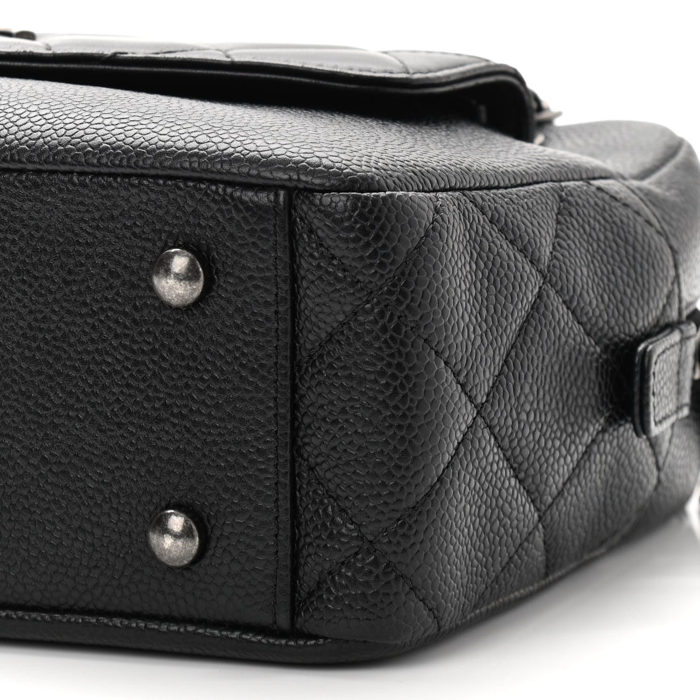Caviar Lambskin Quilted Coco Break Camera Case Black