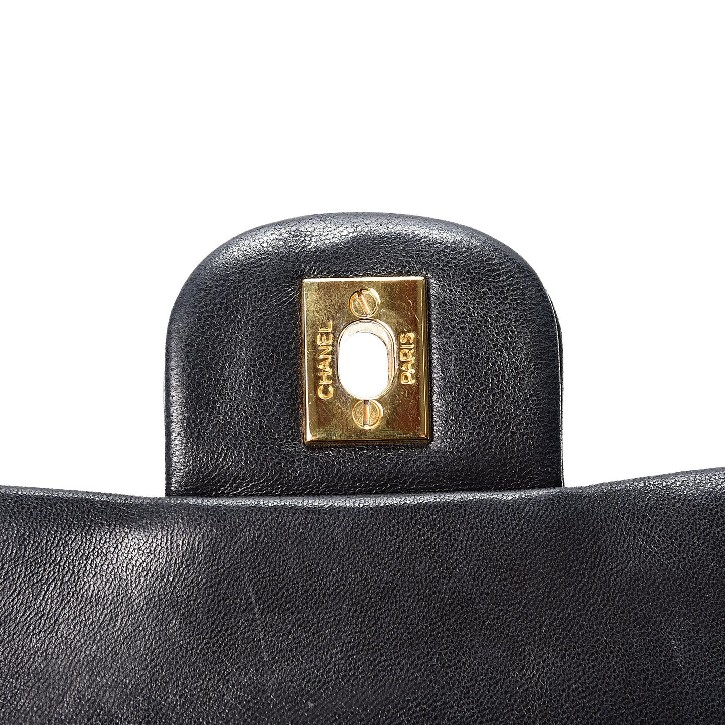 Lambskin Quilted Medium Double Flap Black