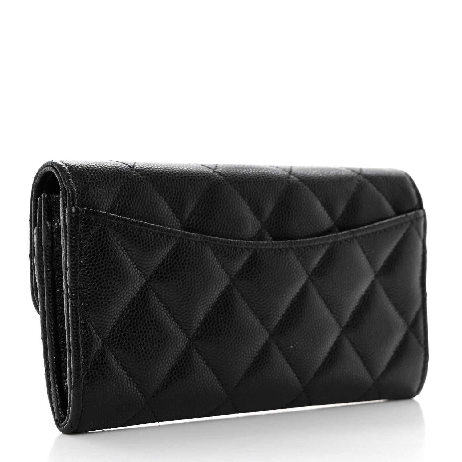 Chanel Caviar Quilted Medium Gusset Flap Wallet Black 3 of 9