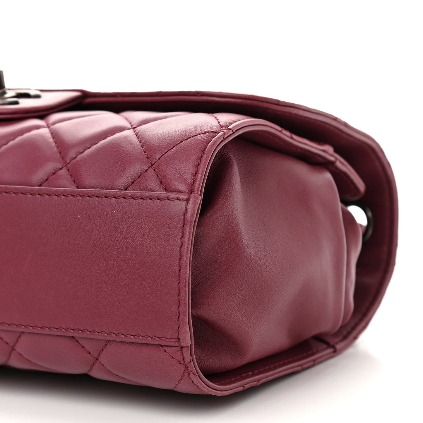 Lambskin Medium Grocery By Chanel Drawstring Shopping Bag Dark Pink