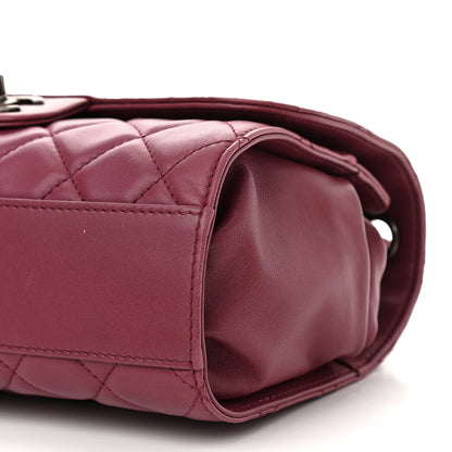 Chanel Lambskin Medium Grocery By Chanel Drawstring Shopping Bag Dark Pink 10 of 10