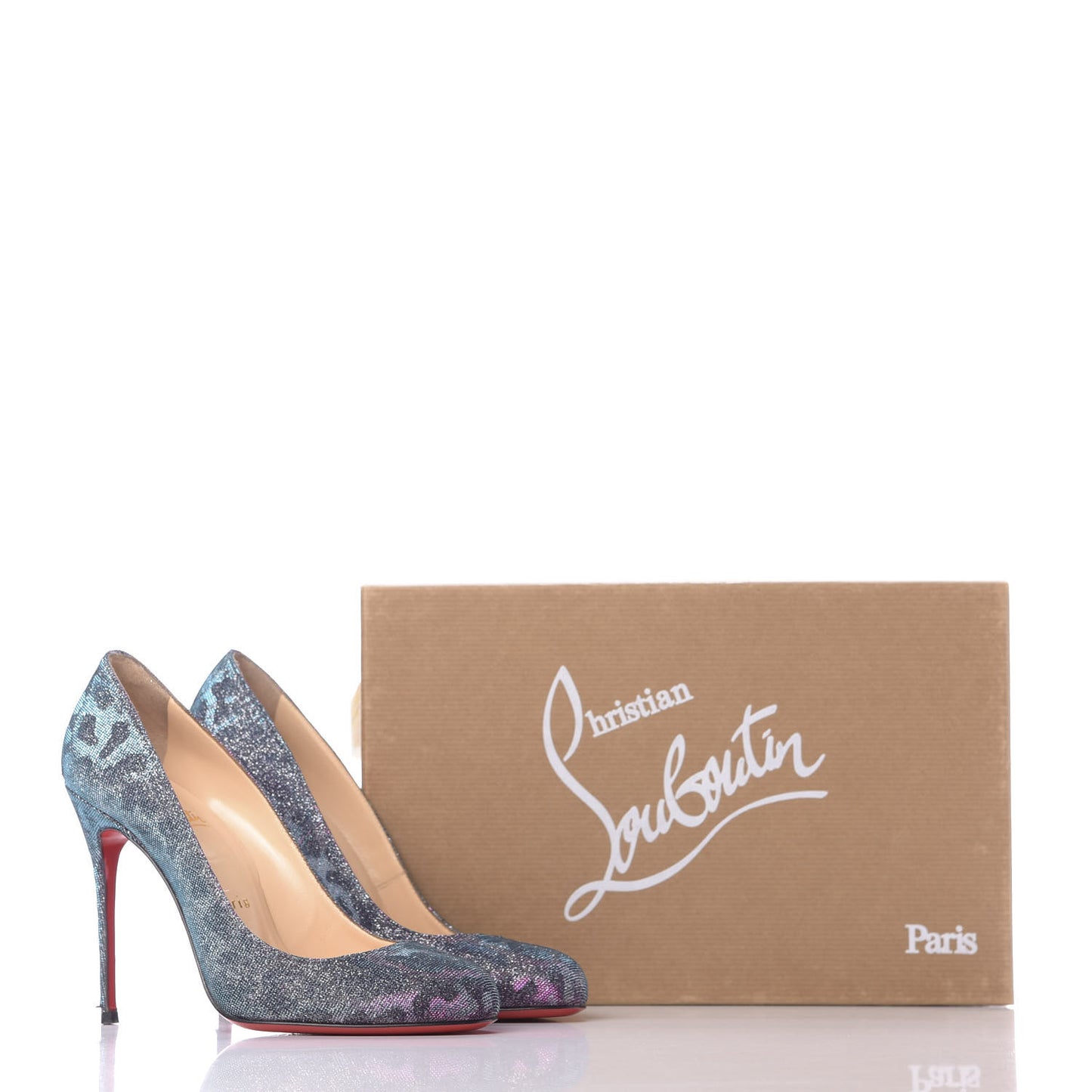 Leopard Lame Fifi 100 Pumps 37 Turquoise Violet