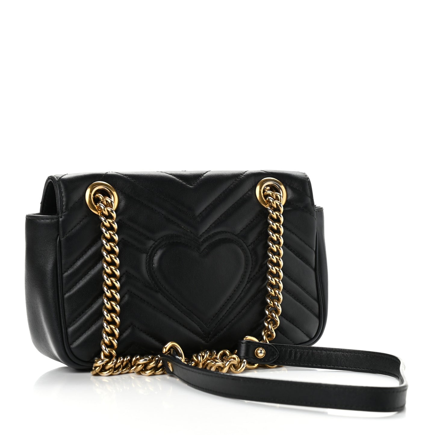 Calfskin Matelasse Mini GG Marmont Shoulder Bag Black