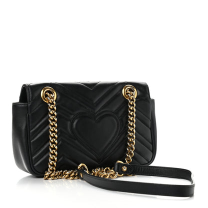 Gucci Calfskin Matelasse Mini GG Marmont Shoulder Bag Black 3 of 15