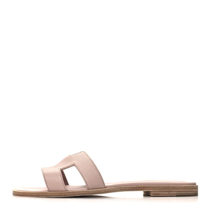 Hermes Epsom Oran Sandals 36.5 Rose Porcelaine 1 of 9