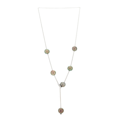 Mikimoto 18K White Gold Diamond Black South Sea Pearl 10mm Pearls In Motion Necklace 3 of 5