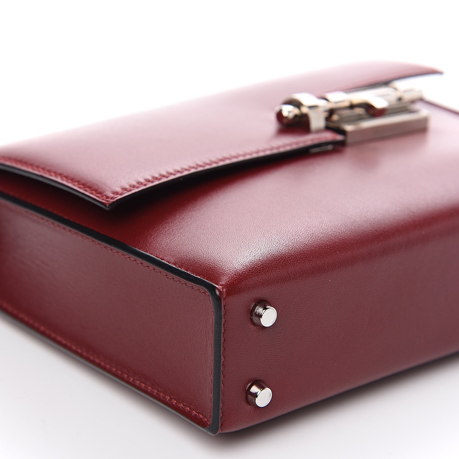 Hermes Tadelakt Mini Verrou Chaine Bag Rouge H 7 of 11