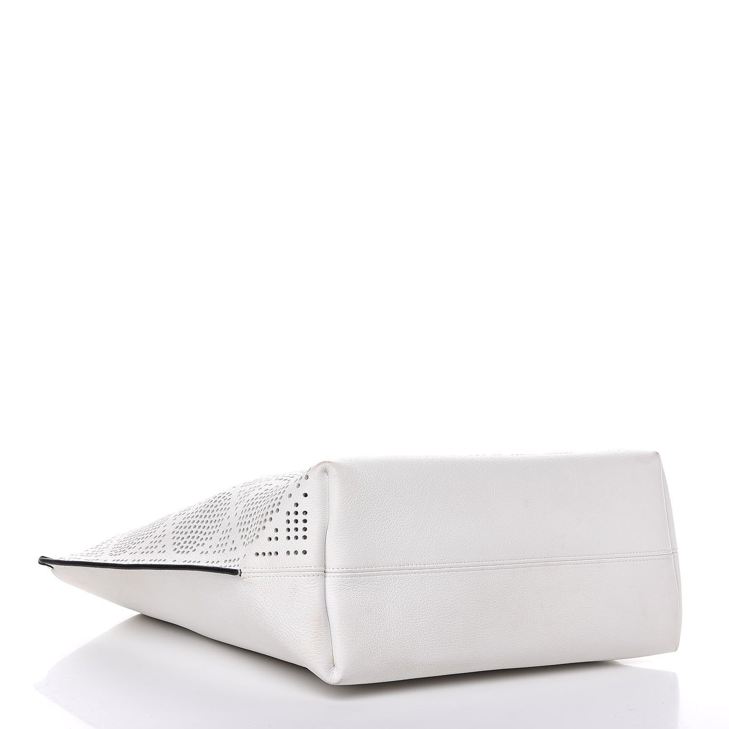 Calfskin Perforated Cannage Dioriva Tote White