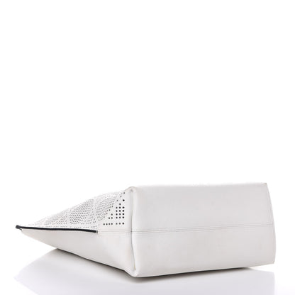 Christian Dior Calfskin Perforated Cannage Dioriva Tote White 4 of 8