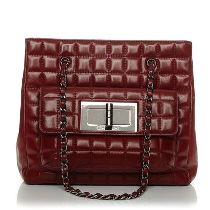 Chanel Lambskin Quilted Chocolate Bar Mademoiselle Shoulder Bag Red 1 of 8