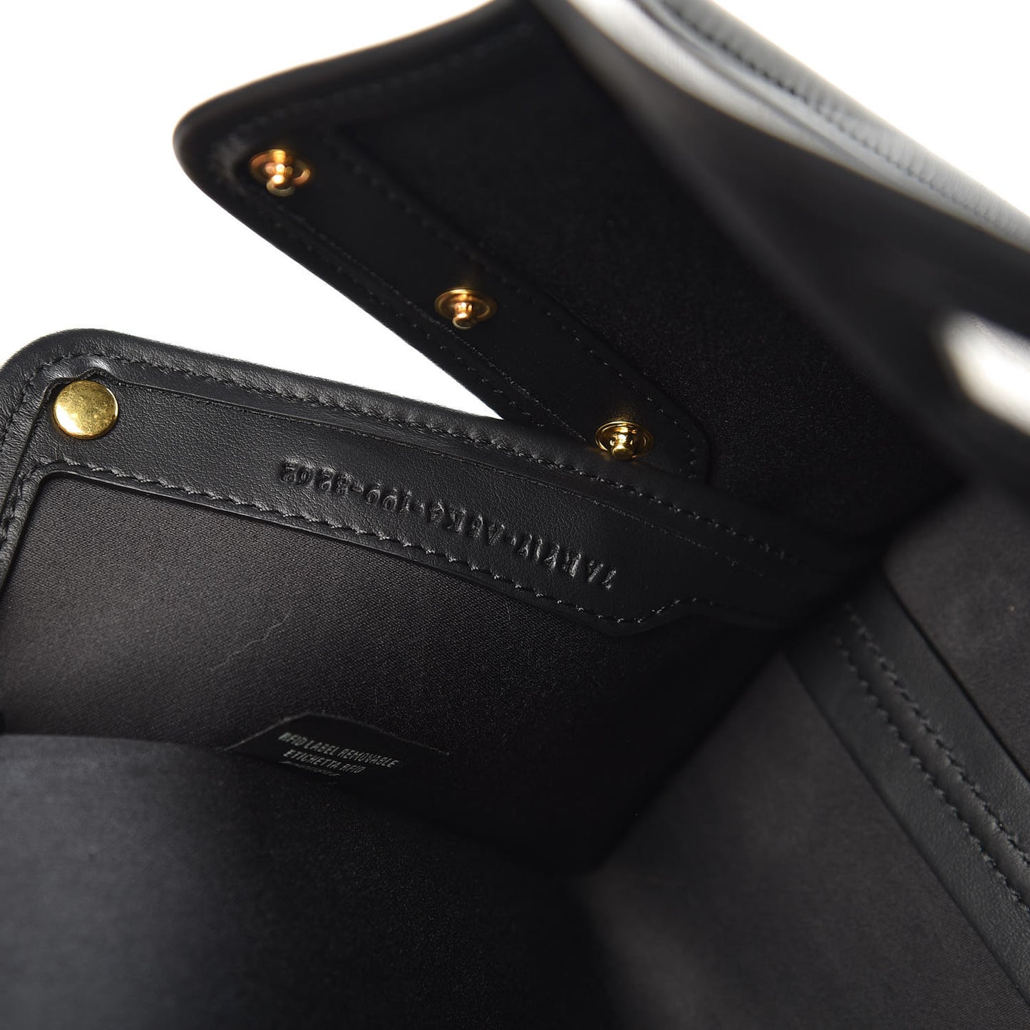 Glazed Fabric Vitello Century FF 1974 Stamp Patch Mini Peekaboo Defender Cover Mogano Panna Black