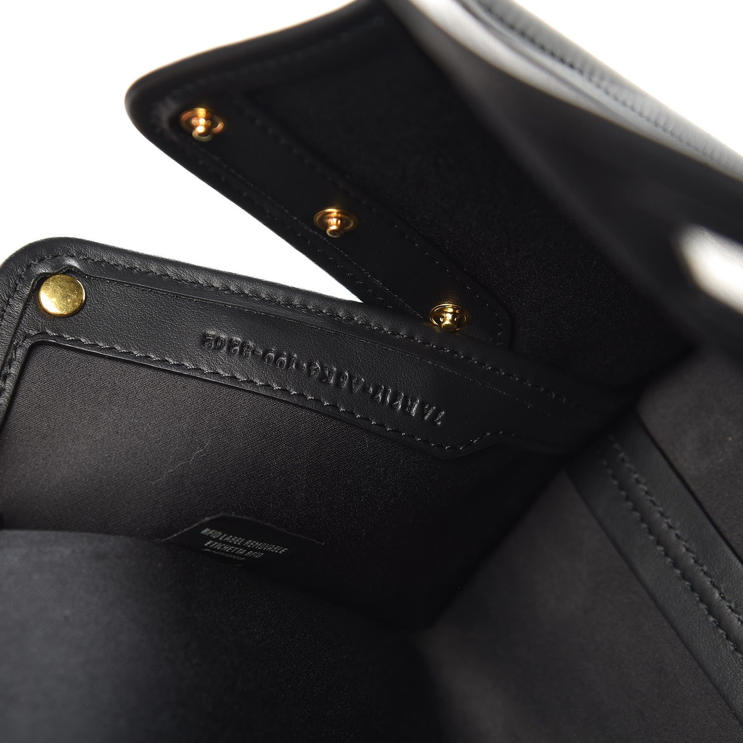 Fendi Glazed Fabric Vitello Century FF 1974 Stamp Patch Mini Peekaboo Defender Cover Mogano Panna Black 7 of 9