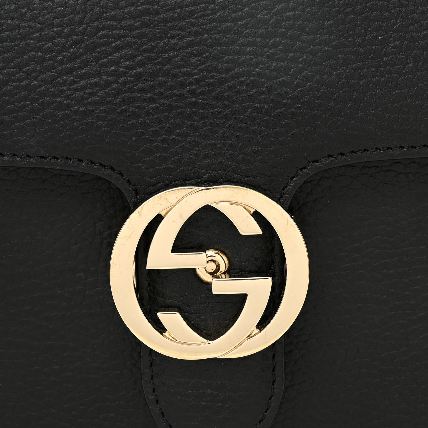 Gucci Dollar Calfskin Small Interlocking G Shoulder Bag Black 8 of 10