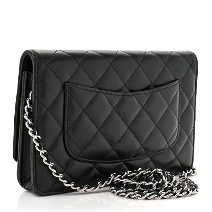 Chanel Lambskin Quilted Wallet On Chain WOC Black 3 of 11